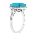 thumbnail image 2 of Cushion Cut Gemstone & 0.21 CT. T.W. Halo Diamond Ring in Sterling Silver, 2 of 4