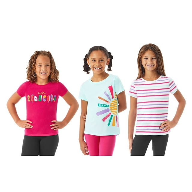 Member's Mark Girls 3-Pack Short Sleeve Graphic Tee