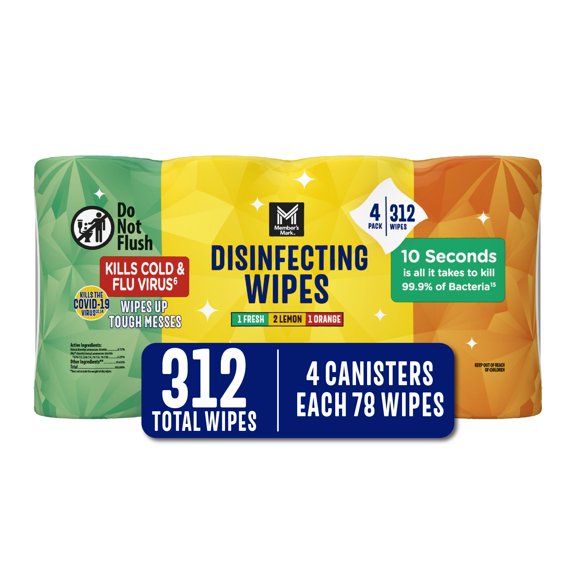 Member's Mark Disinfecting Wipes, Variety Pack, 4 pk., 312 ct.