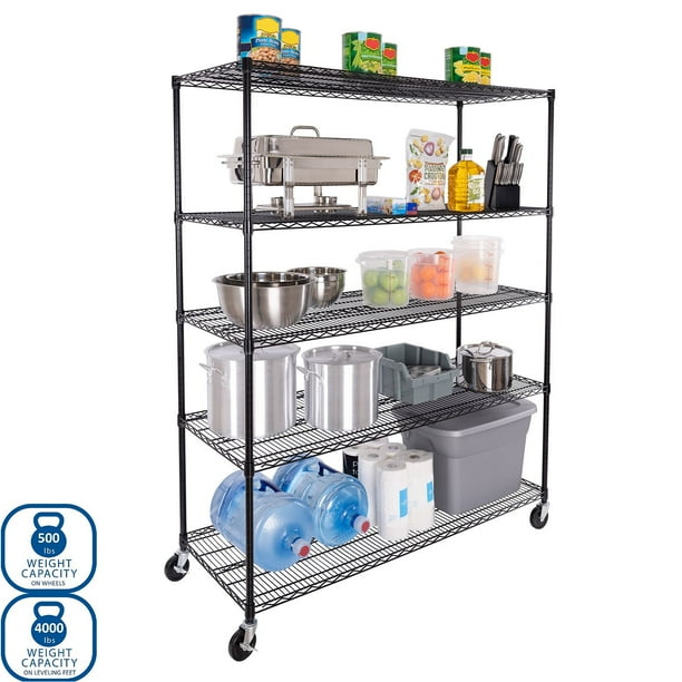 Seville Classics UltraDurable 5-Tier NSF Steel Shelving, 60