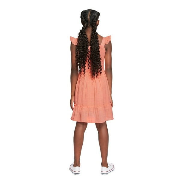 sachin and babi light blue dress GAP Kids Girl's Spring Short Sleeve Breathable Lightweight Dress (Floral,  XL (14/16)) main image 0