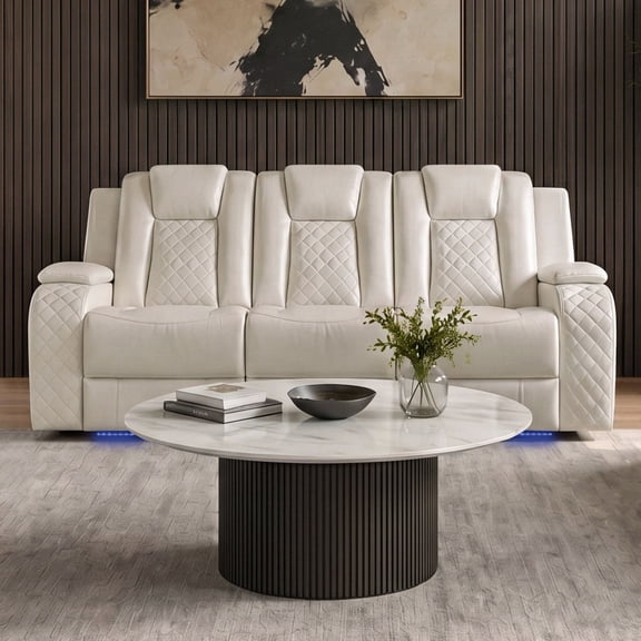 Society Den Amias Power Motion Sofa with Power Headrest, and Reading Light