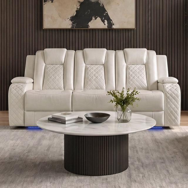 Society Den Amias Power Motion Sofa with Power Headrest, and Reading Light