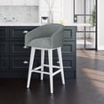 thumbnail image 7 of HH2 Home Upholstered Barrel Back Wood Adjustable Height Swivel Bar Stool, 7 of 20