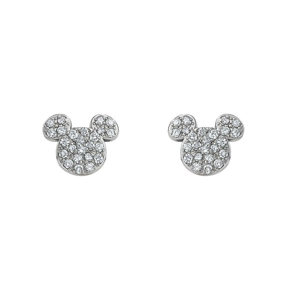 Disney Diamond Earrings in 14K White Gold