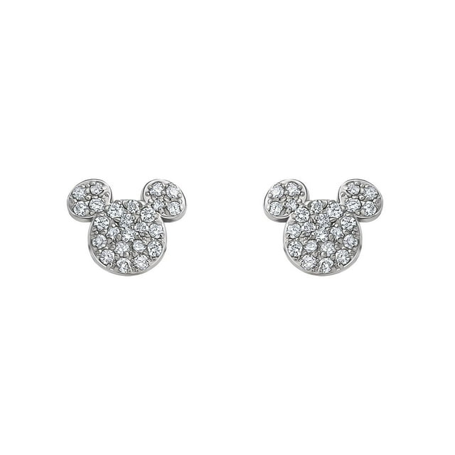 Disney Diamond Earrings in 14K White Gold