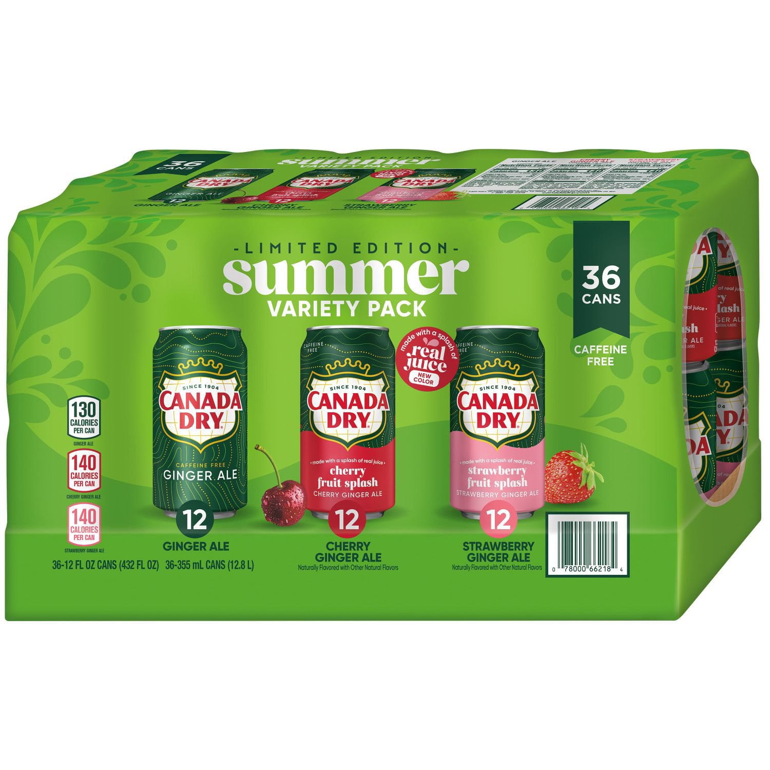 Canada Dry Ginger Ale Soda Summer Variety Pack 12 fl. oz., 36 pk