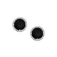thumbnail image 2 of Round Cut Gemstone & 0.13 CT. T.W. Halo Diamond Stud Earrings in 14K Gold, 2 of 5