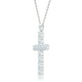 thumbnail image 3 of Lab Created Round Cut Cross Diamond Pendant Necklace in 18K Gold, 3 of 7