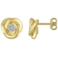 thumbnail image 2 of 0.10 CT. T.W. Diamond Love Knot Earring in 14K Gold, 2 of 4