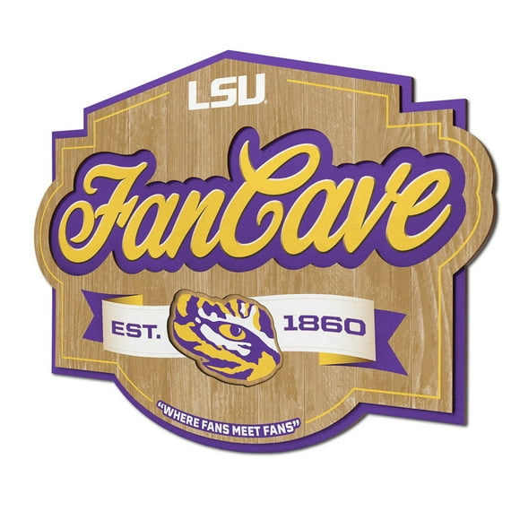 YouTheFan LSU Tigers 17"x12.5" 3D Multi-Layered Fan Cave Sign