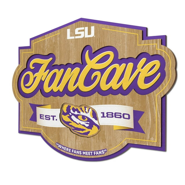 YouTheFan LSU Tigers 17"x12.5" 3D Multi-Layered Fan Cave Sign