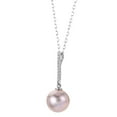 thumbnail image 2 of Cultured Freshwater Pearl and 0.04 CT.T.TW. Diamond Pendant Necklace in 14K Gold, 2 of 5
