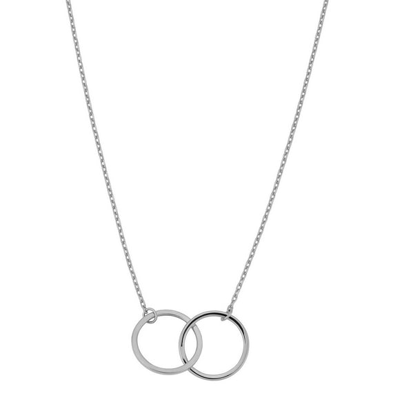 Double Circle Pendant Necklace in 14K Gold