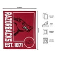 thumbnail image 3 of Logo Brands Arkansas Razorbacks 60"x70" Super Plush Blanket, 3 of 6