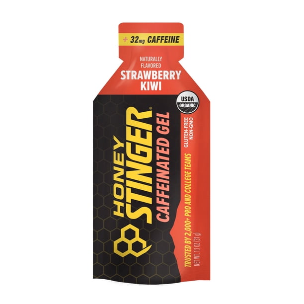 Honey Stinger Energy Gel, Strawberry Kiwi, 32mg Caffeine, 1.1 oz