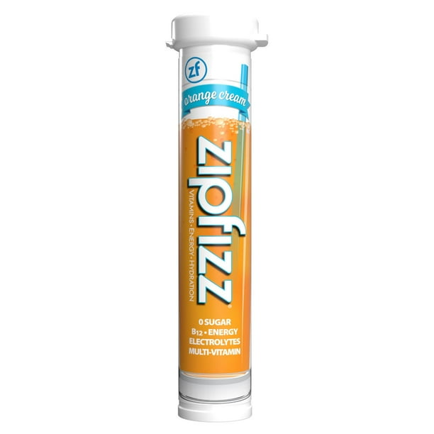 Zipfizz Energy Multi-Vitamin Hydration Drink Mix, Orange Cream, 20