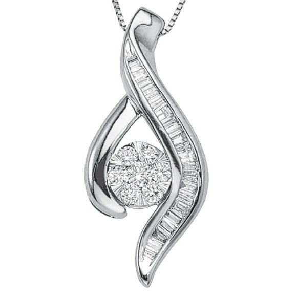 0.46 CT. T.W. Diamond Swirl Pendant in 14K Gold