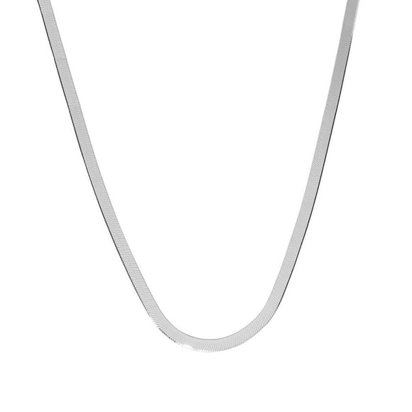 Italian Sterling Silver Herringbone Chain Necklace