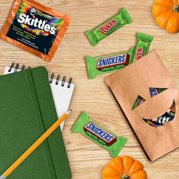 Mars Ghoulish Green, Halloween Variety Pack Candy, Fun Size, 80