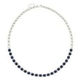 thumbnail image 1 of Cushion Cut Lab Created Gemstone and White Sapphire Tennis Necklace in Sterling Silver, 1 of 3