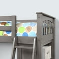 thumbnail image 6 of Maxson Twin Loft Bed With Desk And Bookshelf, Gray Finish, 6 of 13