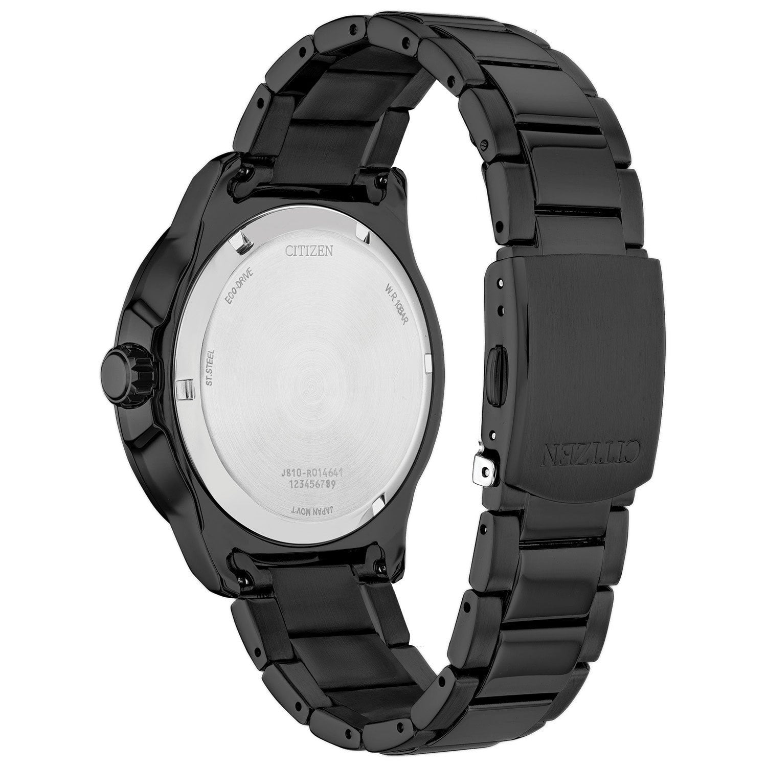 Citizen Eco-Drive Black Ion Plated 45mm Watch AW1705-55L