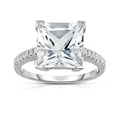 thumbnail image 1 of Princess Cut White Topaz and Diamond Ring in 14K White Gold, 1 of 3