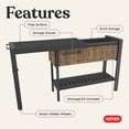 thumbnail image 5 of Keter Extendable Resin Outdoor Party Table Bar Cart, Pine, 5 of 16