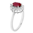 thumbnail image 2 of Oval Cut Gemstone & 0.23 CT. T.W. Diamond Halo Ring in 14K Gold, 2 of 5