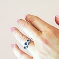 thumbnail image 5 of Round Cut 3 Stone Gemstone and 0.19 CT. T.W. Halo Diamond Ring in 14K Gold, 5 of 6