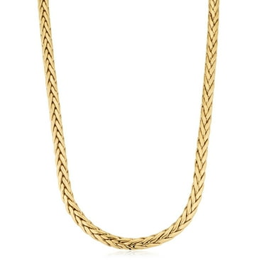 Flat Weave Chain Necklace in 14K Gold