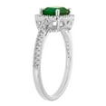 thumbnail image 3 of Emerald Cut Gemstone & 0.23 Halo Diamond Ring in 14K Gold, 3 of 5