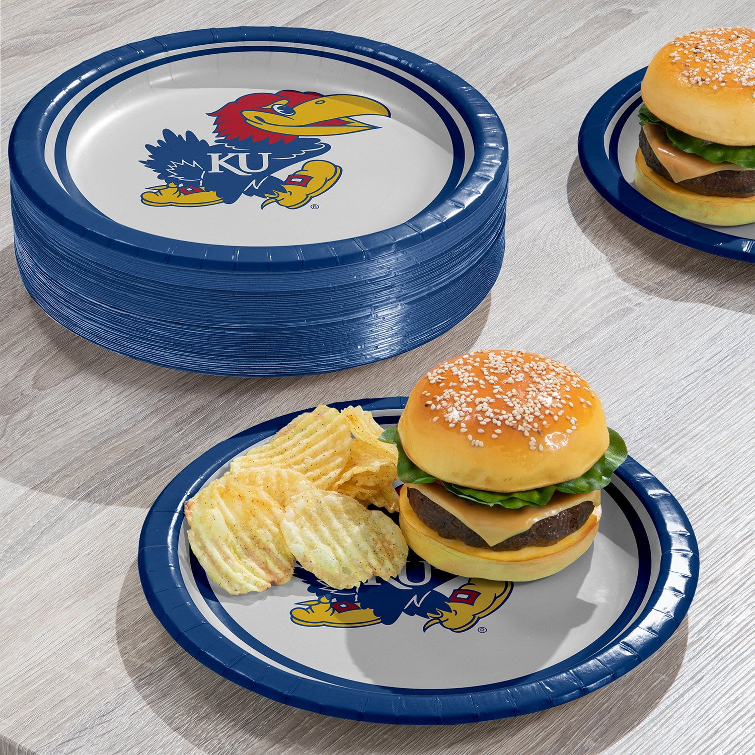 Kansas Jayhawks NCAA Round Paper Plates, 10