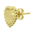 thumbnail image 4 of Beaded Heart Stud Earrings in 14K Gold, 4 of 6