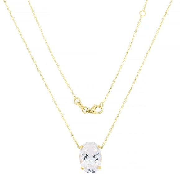 Lab Created Gemstone Necklace in 14K Yellow Gold