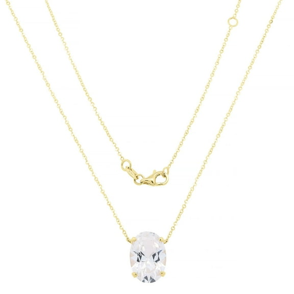 Lab Created Gemstone Necklace in 14K Yellow Gold