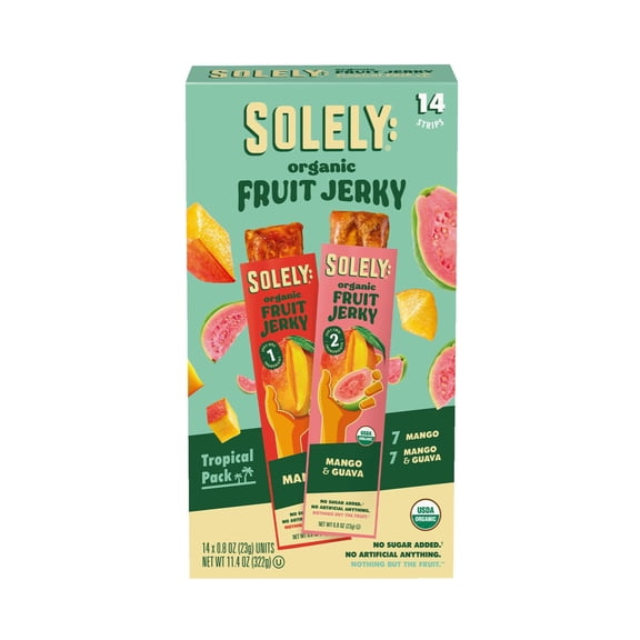 Solely Fruit Jerky, Tropical Variety Pack, 0.8 oz., 14 pk.