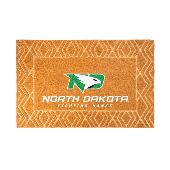 Logo Brands North Dakota Fighting Hawks Coir Outdoor Mat