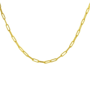 Baby Paperclip Chain Necklace in 14K Gold
