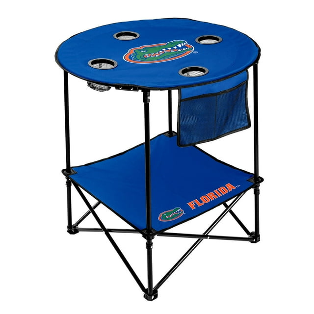 Logo Brands NCAA 27.6" Round Tailgate Table with Shelf