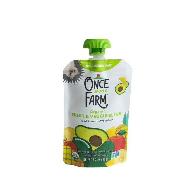 Once Upon A Farm Organic Wild Rumpus Avocado Fruit & Veggie Pouch, 3.2 oz.