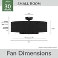 thumbnail image 7 of Hunter 30" Brookside Matte Black Ceiling Fan with LED Light Kit and Handheld Remote, 7 of 16