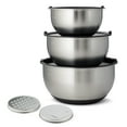 thumbnail image 2 of Tramontina 8-Piece Stainless Steel Mixing Bowl and Grater Set with Lids, 2 of 17
