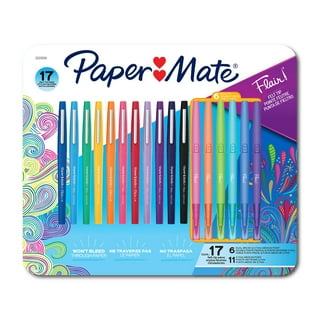 Paper Mate Flair Felt Tip Pens, Medium and Dual-Brush Tip, Assorted Colors, 17 Count
