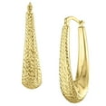 thumbnail image 1 of Elongated Oval Hoop Earrings in 14K Gold, 1 of 4