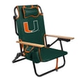 thumbnail image 1 of Logo Brands Miami Hurricanes Reclining Beach Chair, 1 of 6