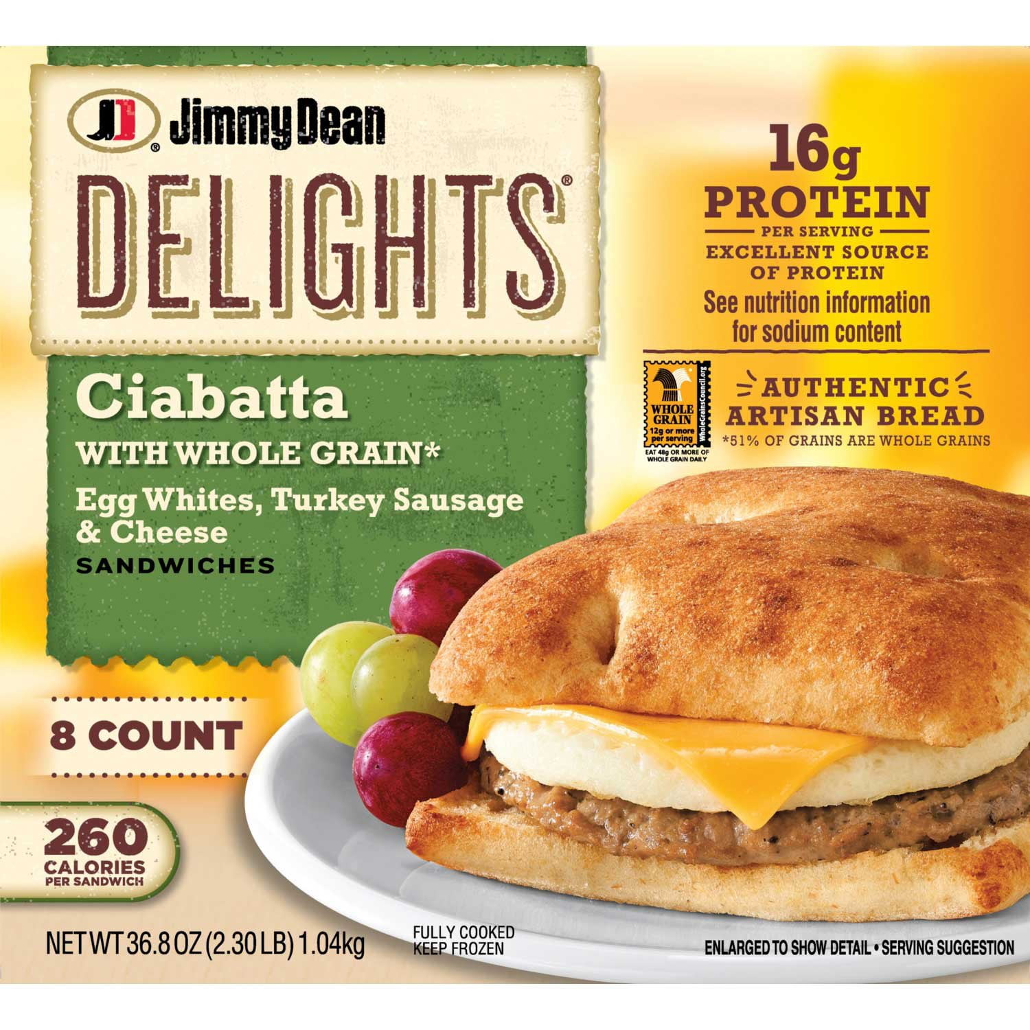 Jimmy Dean Delights Ciabatta Sandwiches 8 ct. - Samsclub.com
