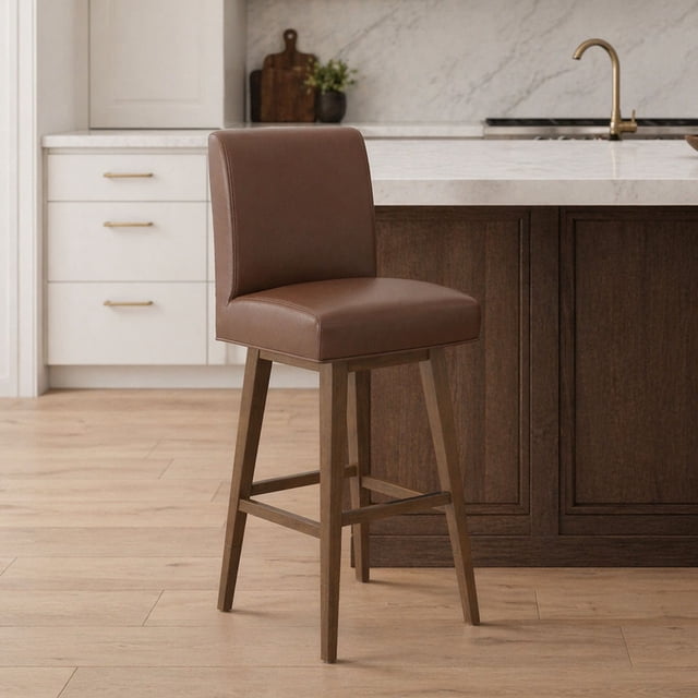 HH2 Home Parson Wood Adjustable Height Swivel Bar Stool