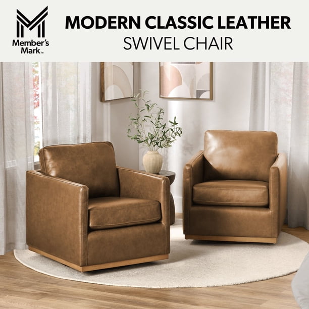 Member's Mark Modern Classic Leather Swivel Chair, Assorted Colors